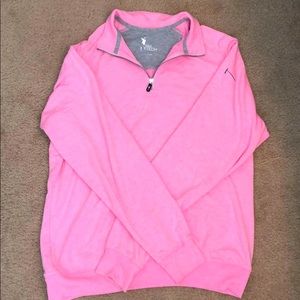 Men’s pink quarter-zip golf jacket